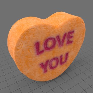 Heart candy with love you message