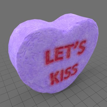 Heart candy with lets kiss message
