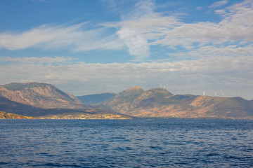 Wind Farms on the Hills of the Gulf of Corinth