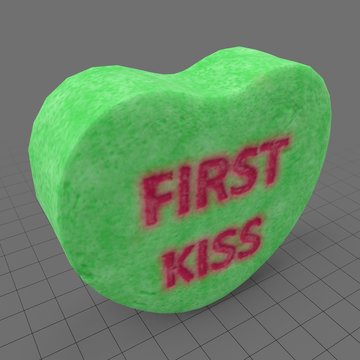 Heart candy with first kiss message