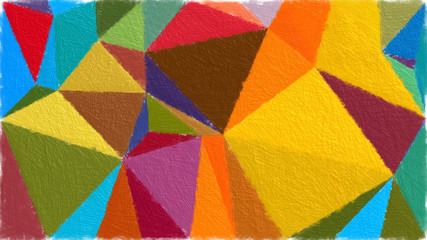 color geometric block pattern background polygonal style ,LED light color dot , line art , paint like illustration background of spiral fractal triangle , geometric modern