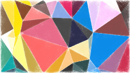 color geometric block pattern background polygonal style ,LED light color dot , line art , paint like illustration background of spiral fractal triangle , geometric modern