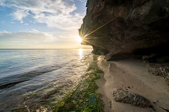 Anda on bohol island philippines at sunset with sun 2020