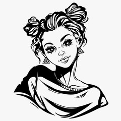 Beautiful girl with fashionable hairstyle