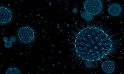 Covid-19 concept. Coronavirus 2019-nCov novel coronavirus cell concept. Dangerous flu strain cases...