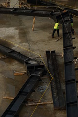 Steel rafter assembly in building construction project