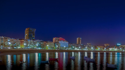 night view of las palmas city