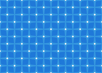Seamless geometric pattern design illustration. Background texture. In blue and white colors.