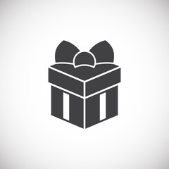 Gift related icon on background for graphic and web design. Creative illustration concept symbol for web or mobile app