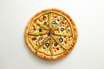 Obraz na płótnie Canvas Sweet potato and olive pizza 