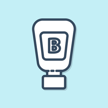 recommend clip art: Blue line Sauce bottle icon isolated on blue background. Ketchup, mustard and mayonnaise bottles with sauce for fast food. Vector Illustration