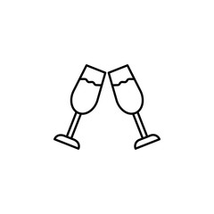 mothers day , celebration, alcoholic, cheers line icon on white background