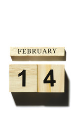 wood calendar isolated on white background