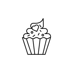 mothers day, love, romance, food, dessert line icon on white background