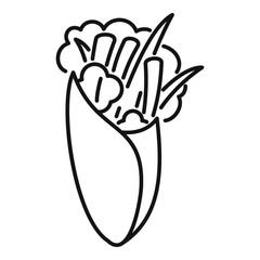 Greek vegan food icon. Outline greek vegan food vector icon for web design isolated on white background