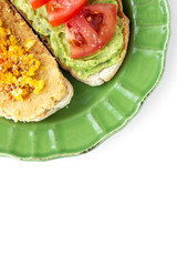 toast bread and different toppings from above