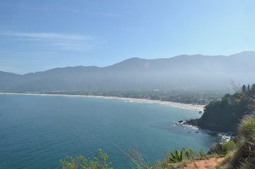 Fototapeta na wymiar beach view from hill seascape