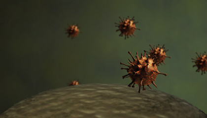 New coronavirus 2019-ncov. 3D medical illustration