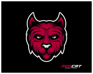 Cat Esport gaming mascot logo template Vector. Modern Head Cat Logo Vector