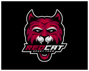 Cat Esport gaming mascot logo template Vector. Modern Head Cat Logo Vector