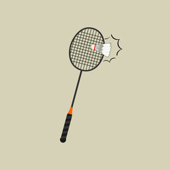 Badminton Racket and Shuttlecock