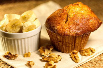 Fresh Banana Nut Muffin for Breakfast