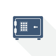 Digital safe vector icon, bank, business concept flat design illustration