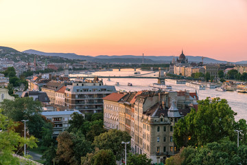 Fototapeta na wymiar Budapest, Hungary sunset view