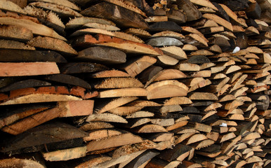 dry chopped firewood logs ready for winter