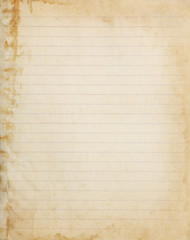Aged lined copybook paper page - 321102900