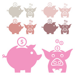 piggy bank icon vector design logo template EPS 10