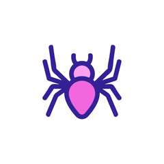 Spider icon vector. Thin line sign. Isolated contour symbol illustration