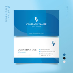 Blue and white smart business card 02