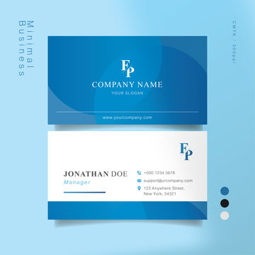 Blue and white smart business card 02