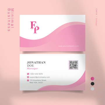 Sweet pink business card