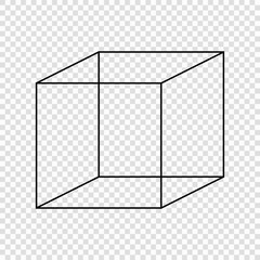 Necker cube optical illusion.