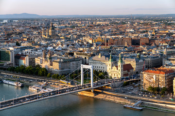Plakat Budapest, Hungary cityscape and urban skyline