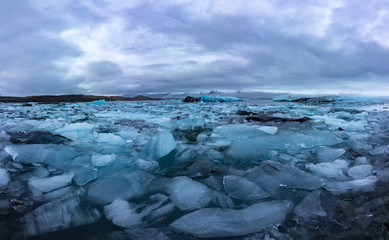 The glacier lake of Jokulsarlon in Iceland