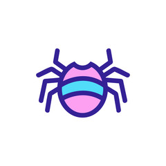 Spider icon vector. Thin line sign. Isolated contour symbol illustration