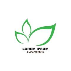 Obraz premium Eco icon green leaf vector illustration