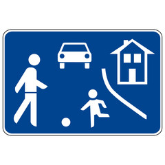 Pedestrian area. Road sign of Germany. Europe. Vector graphics.