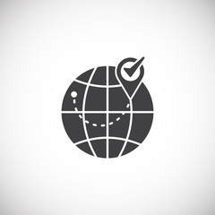 Travel related icon on background for graphic and web design. Creative illustration concept symbol for web or mobile app