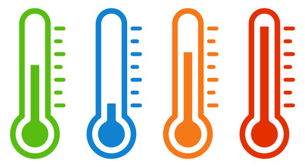 Temperature symbol. Thermometer simple icons. Vector