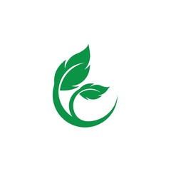 Eco icon green leaf vector illustration