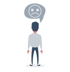 Frustrated businessman or clerk. Male character in trendy simple style, flat vector illustration