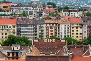 Fototapeta na wymiar Residential apartment blocks in Budapest