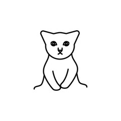 cat, pussycat, family line icon on white background