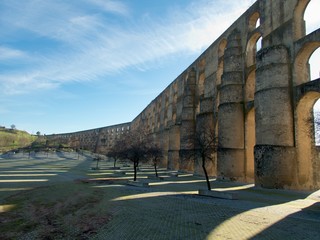 amoreira aqueduct in elvas city in portugal
