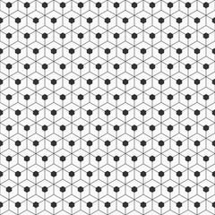 Abstract seamless hexagons pattern. Modern stylish texture. Small hexagons connected with lines. Repeating geometric tiles. Vector monochrome background.