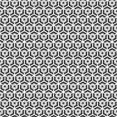 Abstract seamless hexagons pattern. Modern stylish texture. Small hexagons. Repeating geometric tiles with triple elements. Vector monochrome background.